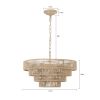 Bohemian style Woven Pendant Light 19.7 Inch Rattan Ligh Large Rattan Pendant Light with 4-Tier Rattan Chandelier