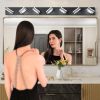 LED Modern Black Vanity Lights, 7-Lights Acrylic Matte Black Bathroom Vanity Lights Over Mirror