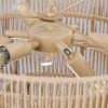 Bohemian style Woven Pendant Light 19.7 Inch Rattan Ligh Large Rattan Pendant Light with 4-Tier Rattan Chandelier