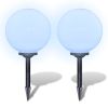 Outdoor Pathway Lamps 2 pcs LED 11.8" with Ground Spike