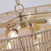 Bohemian style Woven Pendant Light 23.6 Inch Rattan Ligh Large Rattan Pendant Light with 5-Tier Rattan Chandelier