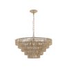 Bohemian style Woven Pendant Light 23.6 Inch Rattan Ligh Large Rattan Pendant Light with 5-Tier Rattan Chandelier